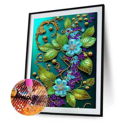 Jewelry Flower - Special Shaped Drill Diamond Painting 30*40CM