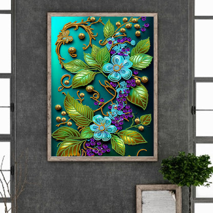 Jewelry Flower - Special Shaped Drill Diamond Painting 30*40CM