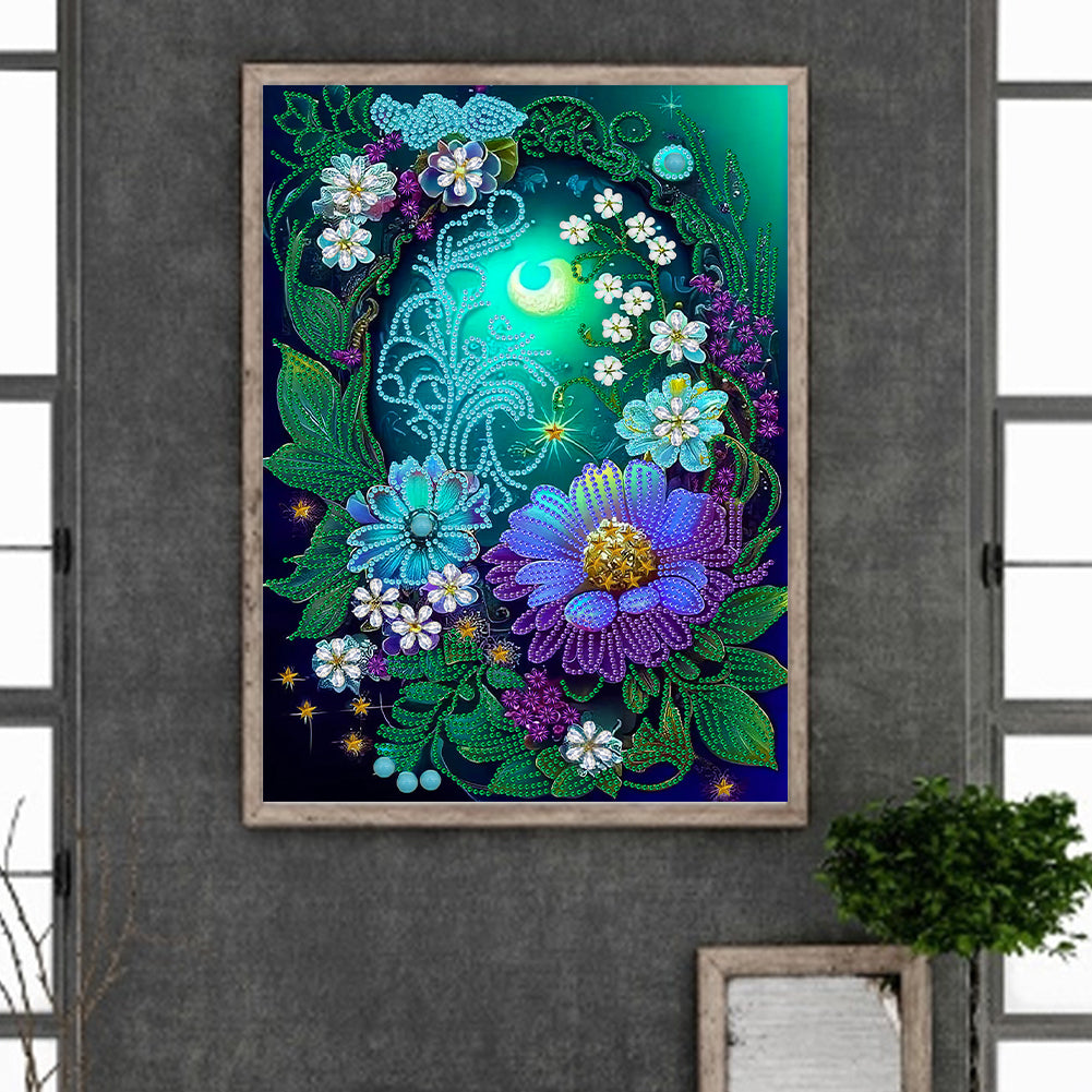 Jewelry Flower - Special Shaped Drill Diamond Painting 30*40CM