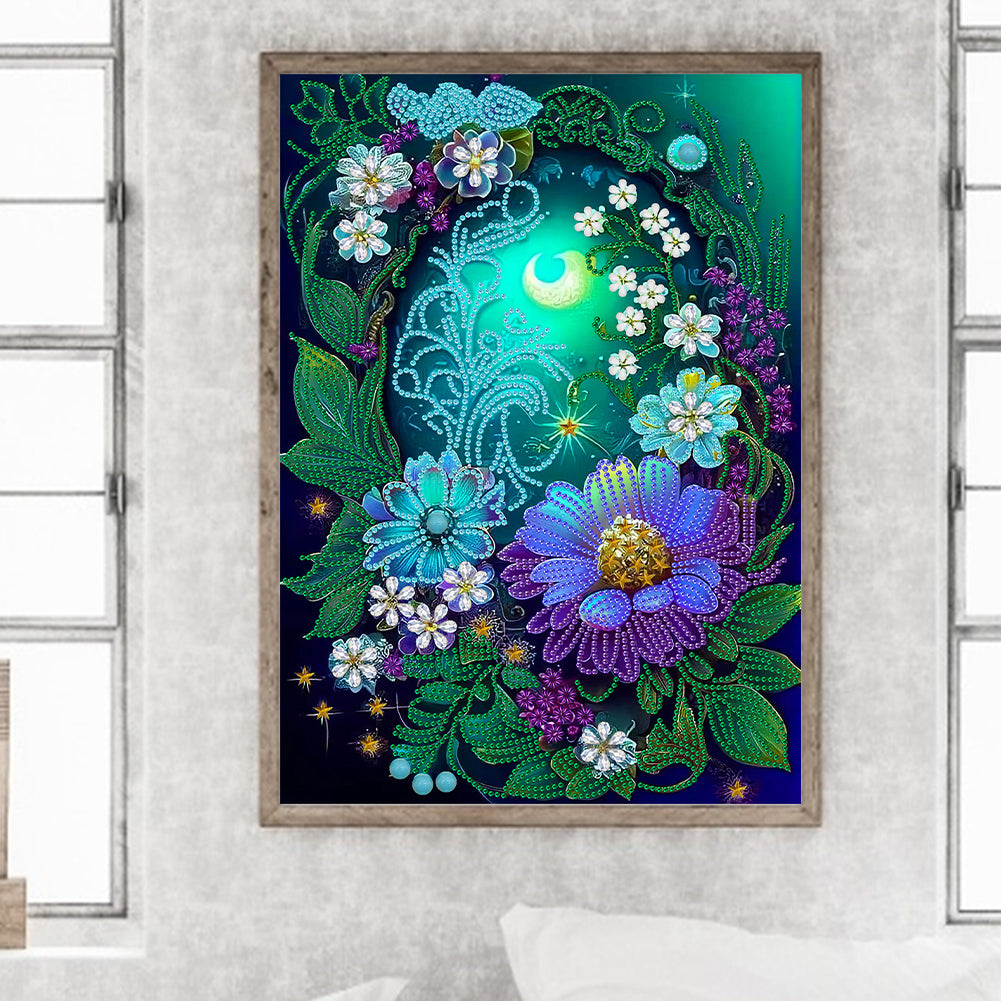 Jewelry Flower - Special Shaped Drill Diamond Painting 30*40CM