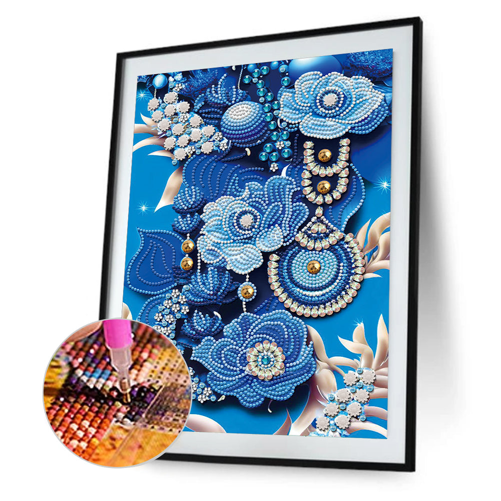 Jewelry Flower - Special Shaped Drill Diamond Painting 30*40CM