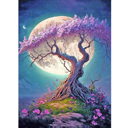 Moonlight Tree Of Life - Full Round Drill Diamond Painting 30*40CM