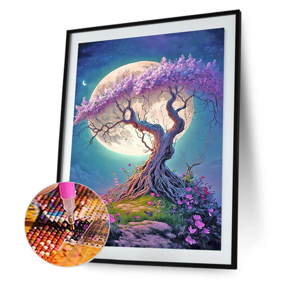 Moonlight Tree Of Life - Full Round Drill Diamond Painting 30*40CM