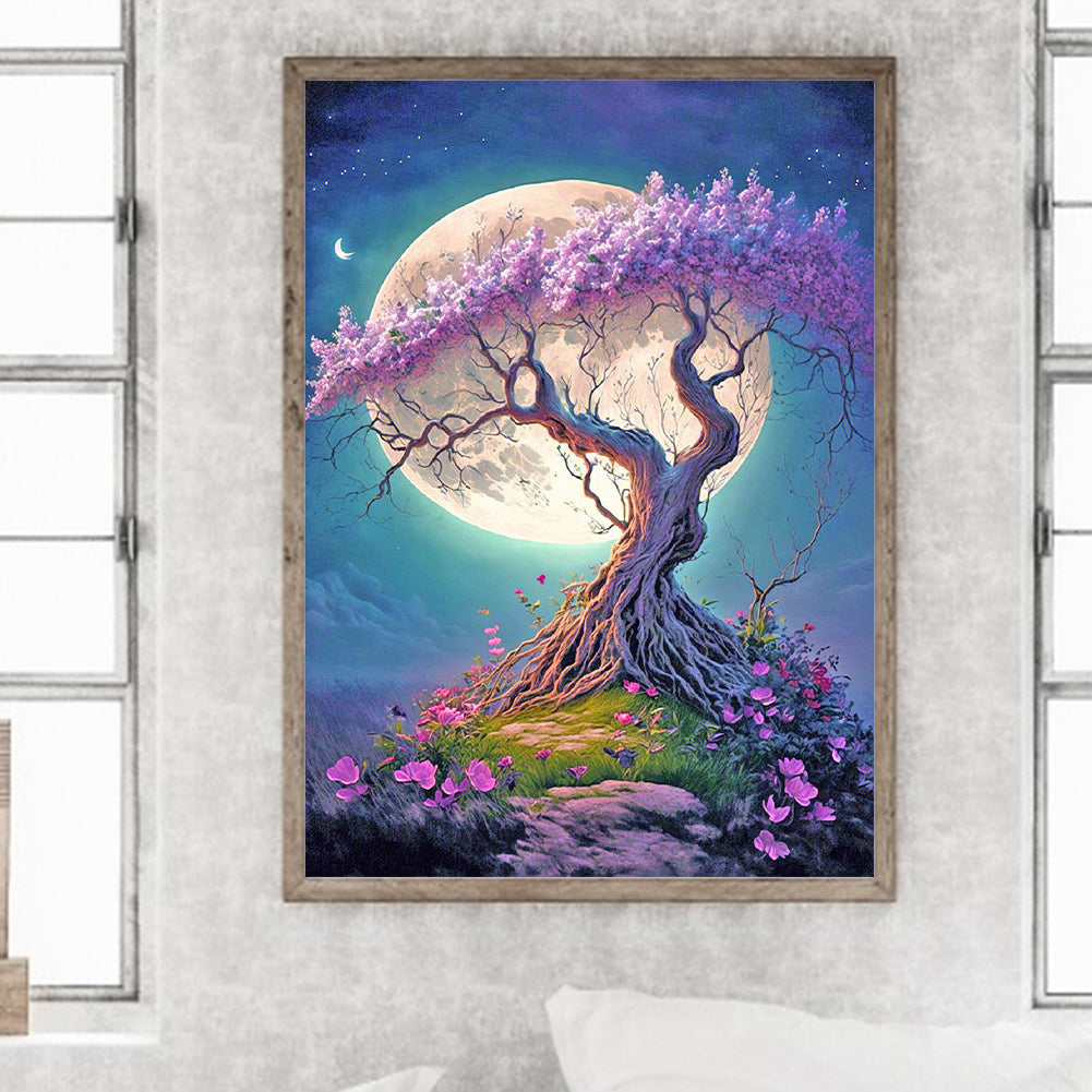 Moonlight Tree Of Life - Full Round Drill Diamond Painting 30*40CM