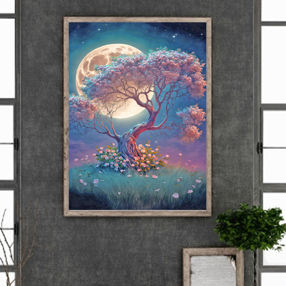 Moonlight Tree Of Life - Full Round Drill Diamond Painting 30*40CM