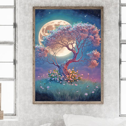 Moonlight Tree Of Life - Full Round Drill Diamond Painting 30*40CM