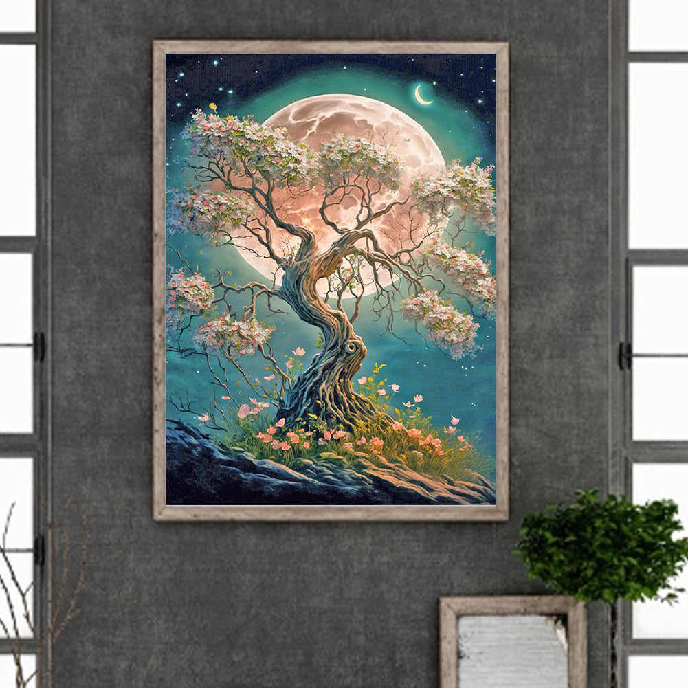 Moonlight Tree Of Life - Full Round Drill Diamond Painting 30*40CM