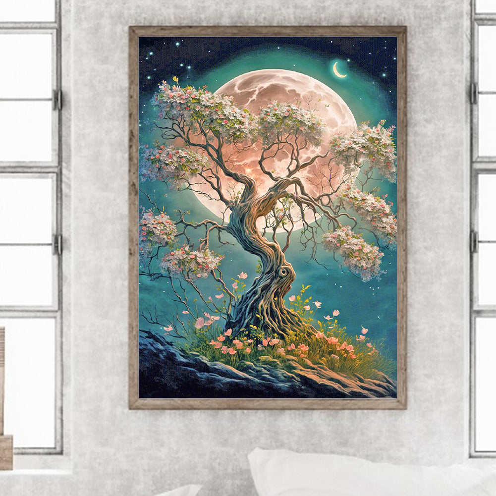 Moonlight Tree Of Life - Full Round Drill Diamond Painting 30*40CM