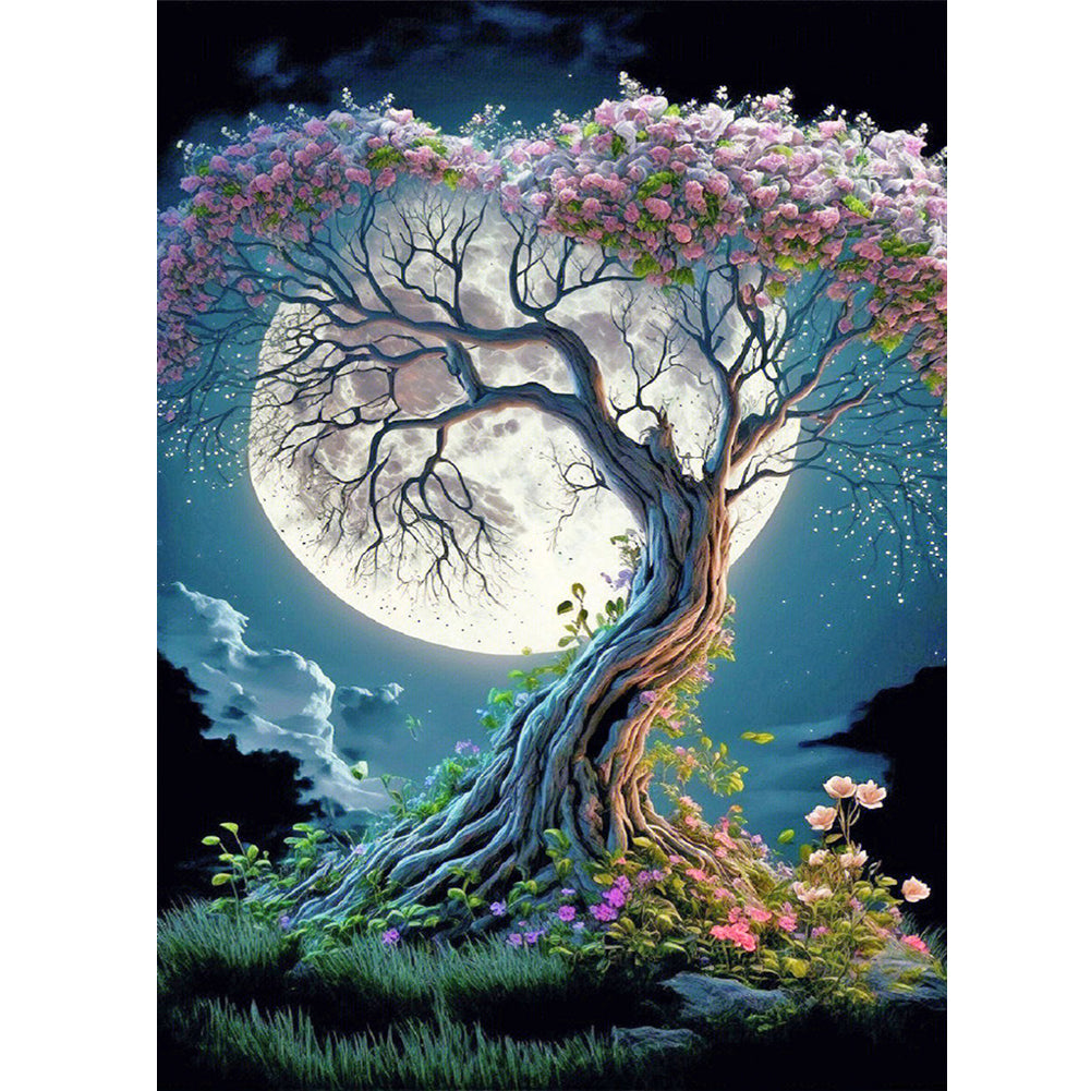 Moonlight Tree Of Life - Full Round Drill Diamond Painting 30*40CM