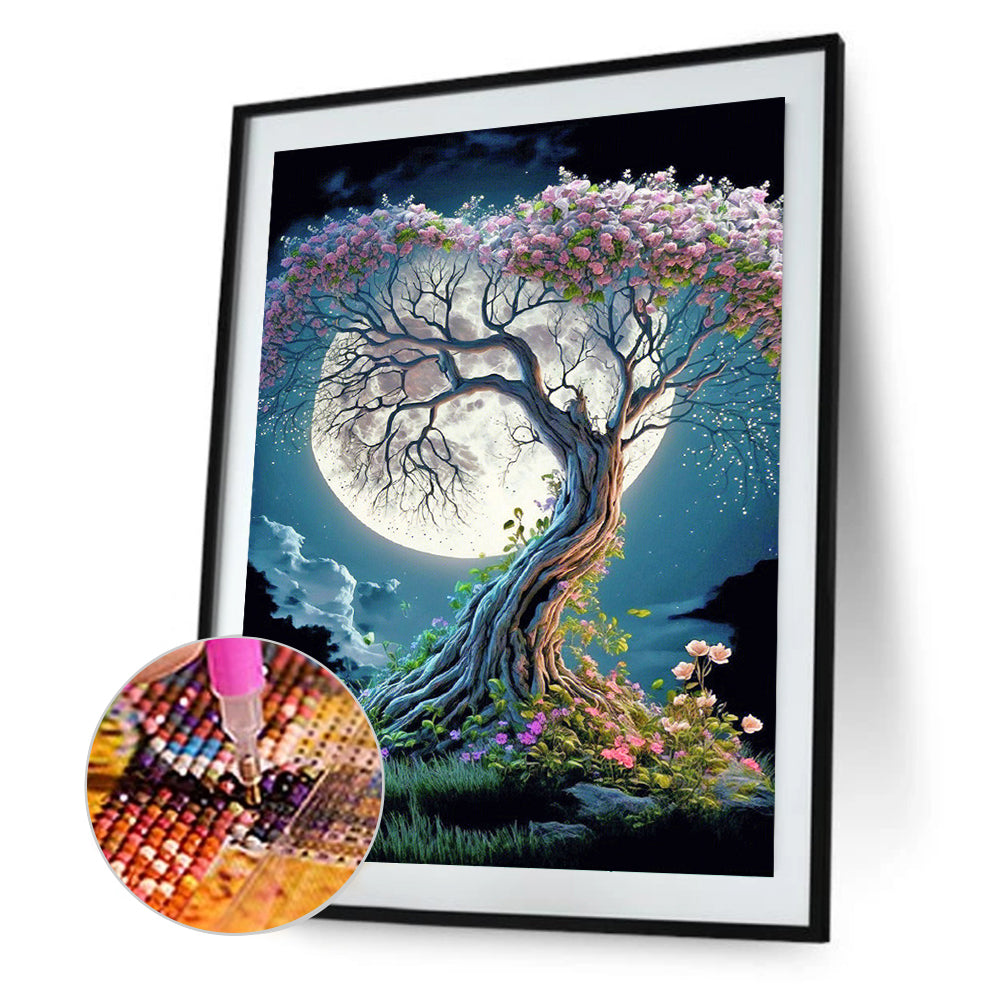 Moonlight Tree Of Life - Full Round Drill Diamond Painting 30*40CM