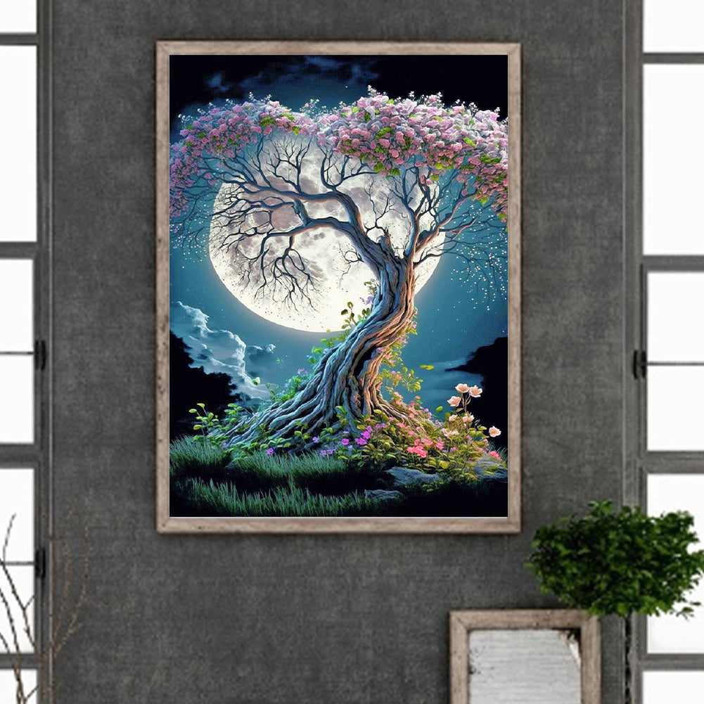 Moonlight Tree Of Life - Full Round Drill Diamond Painting 30*40CM