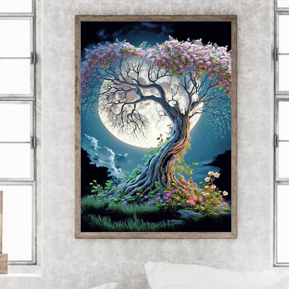 Moonlight Tree Of Life - Full Round Drill Diamond Painting 30*40CM