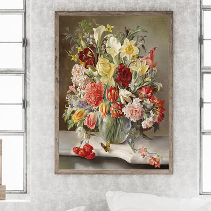 Oil Painting Bouquet - Full Round Drill Diamond Painting 30*40CM