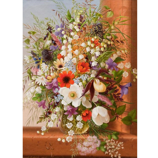 Oil Painting Bouquet - Full Round Drill Diamond Painting 30*40CM