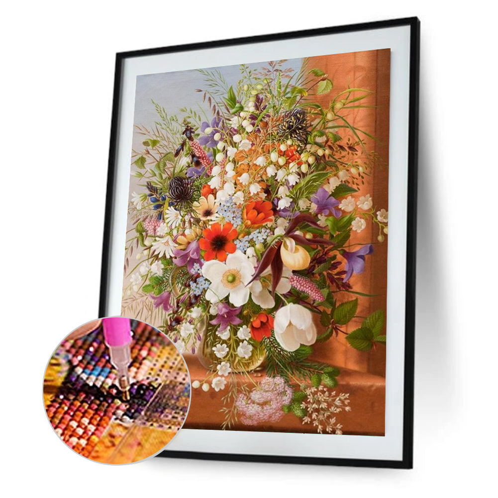 Oil Painting Bouquet - Full Round Drill Diamond Painting 30*40CM