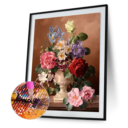 Oil Painting Bouquet - Full Round Drill Diamond Painting 30*40CM