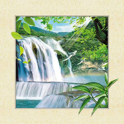 3D Picture Frame Small Bridge Flowing Water - Full Round Drill Diamond Painting 30*30CM