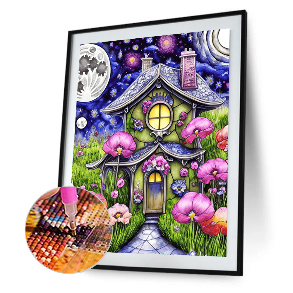 House At Night - Full Square Drill Diamond Painting 45*60CM