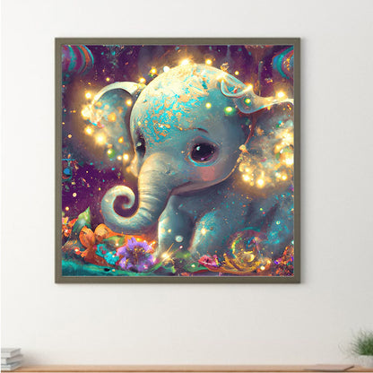 Glowing Elephant - Full Square Drill Diamond Painting 50*50CM