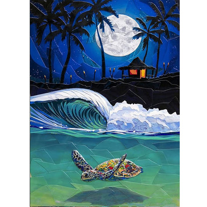 Night Sea Turtle - Full Round Drill Diamond Painting 30*40CM