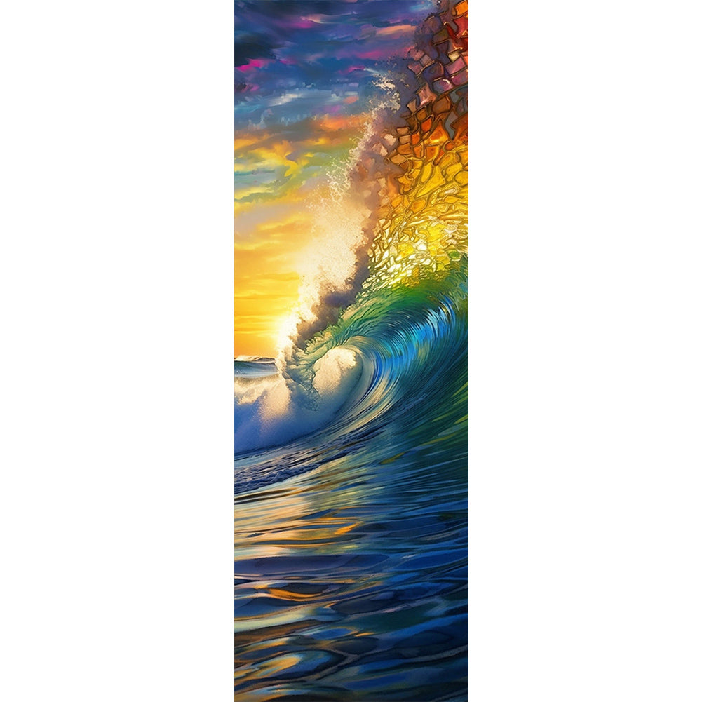 Sunset Ocean Waves - Full Square Drill Diamond Painting 30*90CM