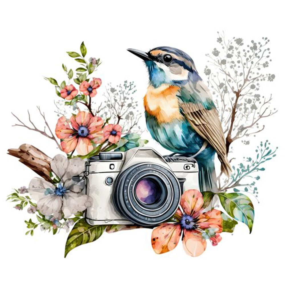 Bird Parked Next To The Camera - Full Round Drill Diamond Painting 30*30CM