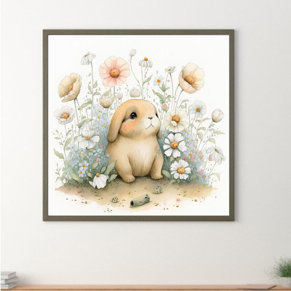 Smiling Bunny - Full Round Drill Diamond Painting 30*30CM