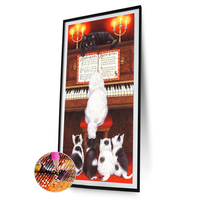 The Pianist And His Loyal Audience - Full Round Drill Diamond Painting 40*70CM