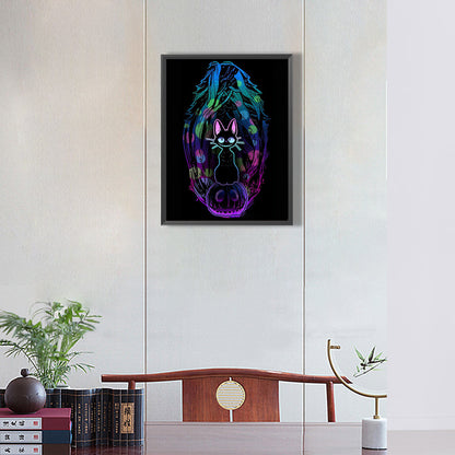 Skull Cat - Full Round Drill Diamond Painting 30*40CM