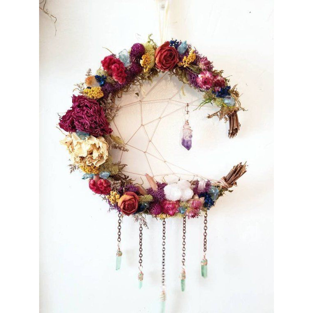 Dream Catcher With Flowers - Full Round Drill Diamond Painting 30*40CM