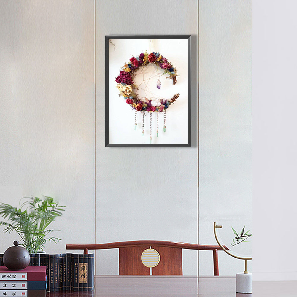 Dream Catcher With Flowers - Full Round Drill Diamond Painting 30*40CM