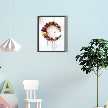 Dream Catcher With Flowers - Full Round Drill Diamond Painting 30*40CM