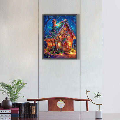 Luminous Flower House - Full Round Drill Diamond Painting 30*40CM