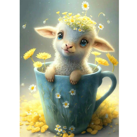 Cup Lamb - Full Round Drill Diamond Painting 30*40CM