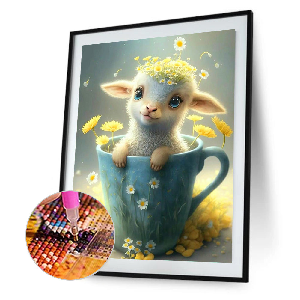 Cup Lamb - Full Round Drill Diamond Painting 30*40CM