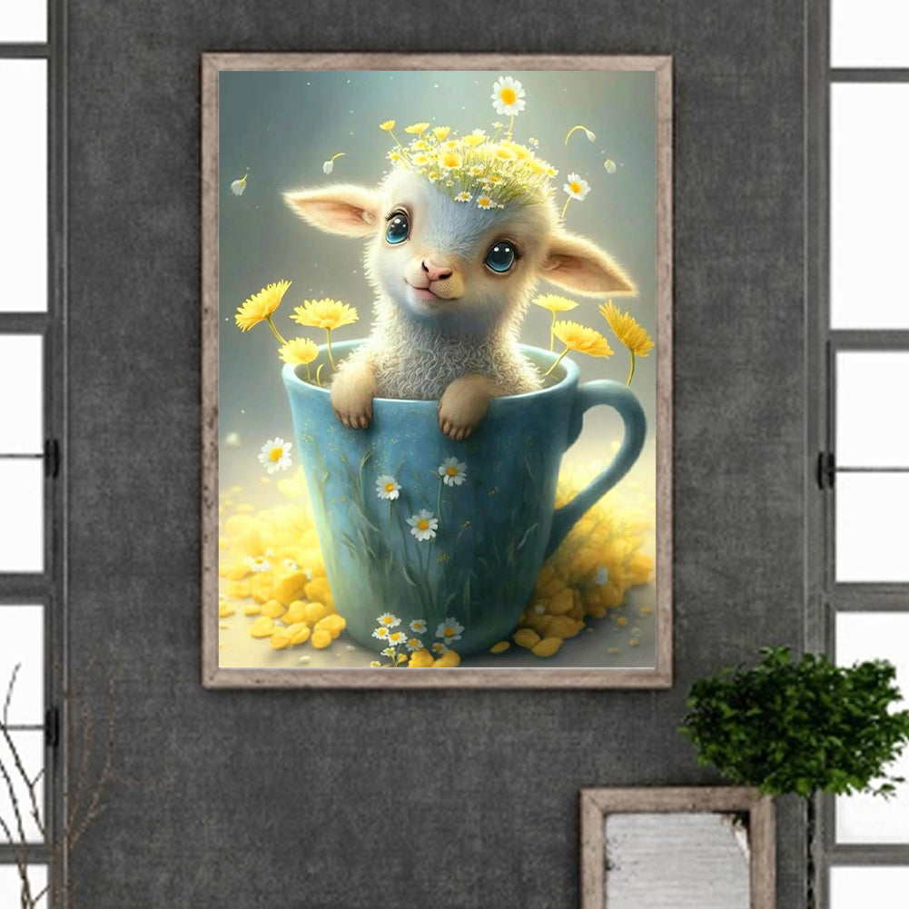 Cup Lamb - Full Round Drill Diamond Painting 30*40CM