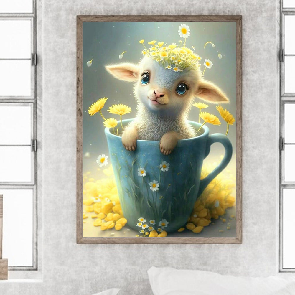 Cup Lamb - Full Round Drill Diamond Painting 30*40CM