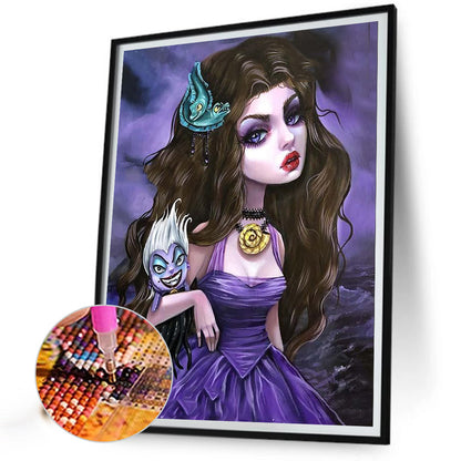 Dark Gothic Girl - Full Round Drill Diamond Painting 30*40CM