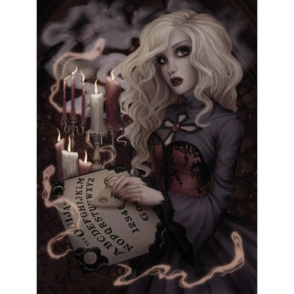 Dark Gothic Girl - Full Round Drill Diamond Painting 30*40CM