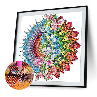 Colored Flower Ornaments - Special Shaped Drill Diamond Painting 30*30CM