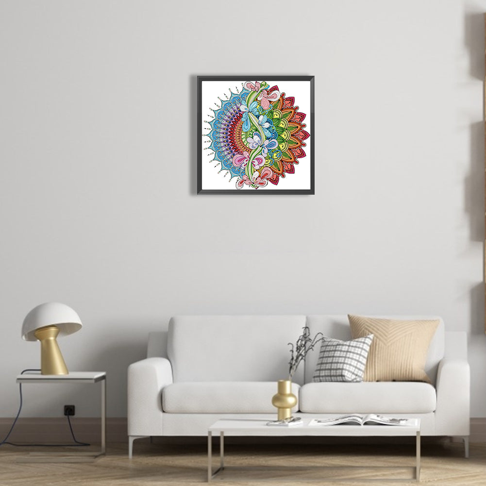 Colored Flower Ornaments - Special Shaped Drill Diamond Painting 30*30CM