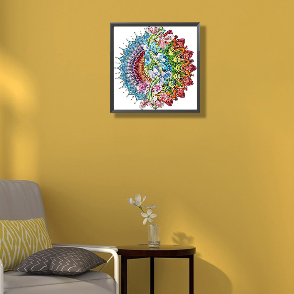 Colored Flower Ornaments - Special Shaped Drill Diamond Painting 30*30CM