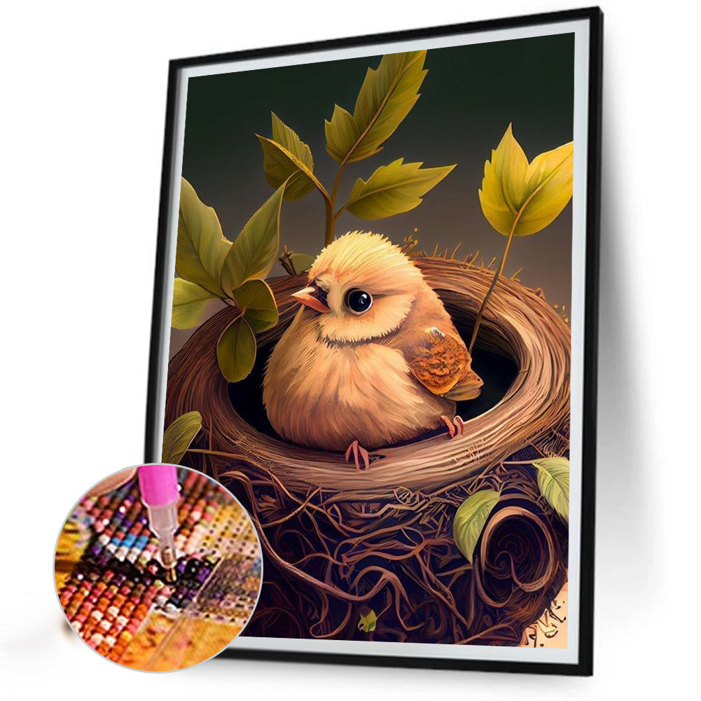 Bird Waiting In The Nest 30*40Ccm(canvas) full round drill diamond painting