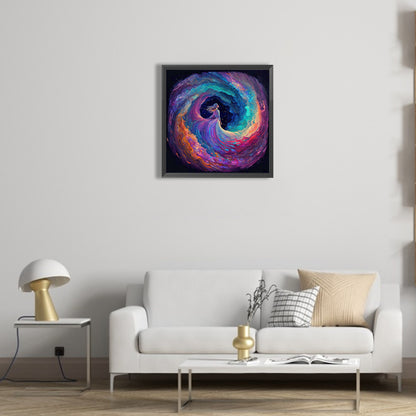 Girl Surrounded By Clouds 40*40Ccm(canvas) full round drill diamond painting