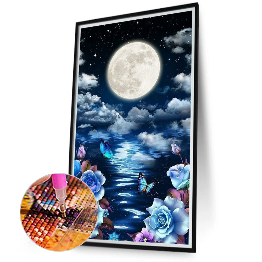 Moonlight Butterfly - Full Round Drill Diamond Painting 40*70CM