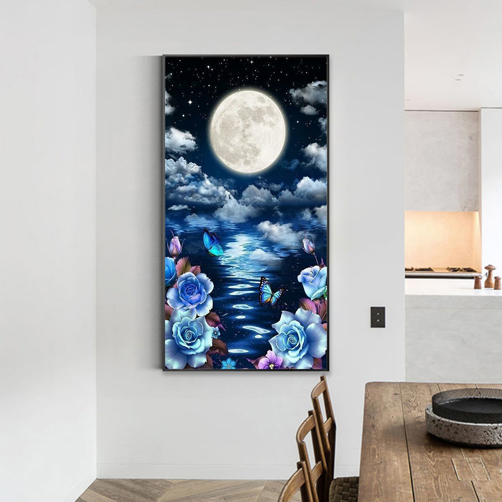 Moonlight Butterfly - Full Round Drill Diamond Painting 40*70CM