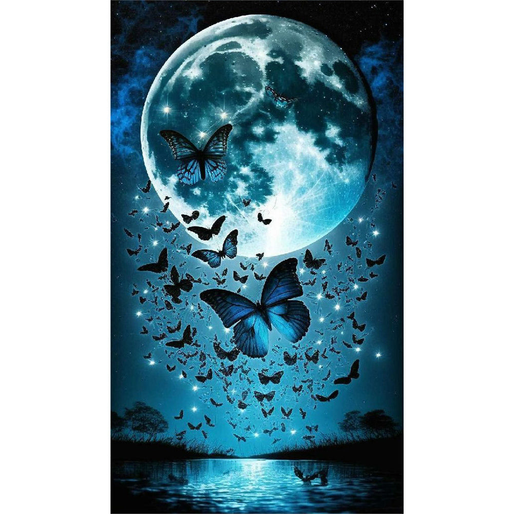 Moonlight Butterfly - Full Round Drill Diamond Painting 40*70CM