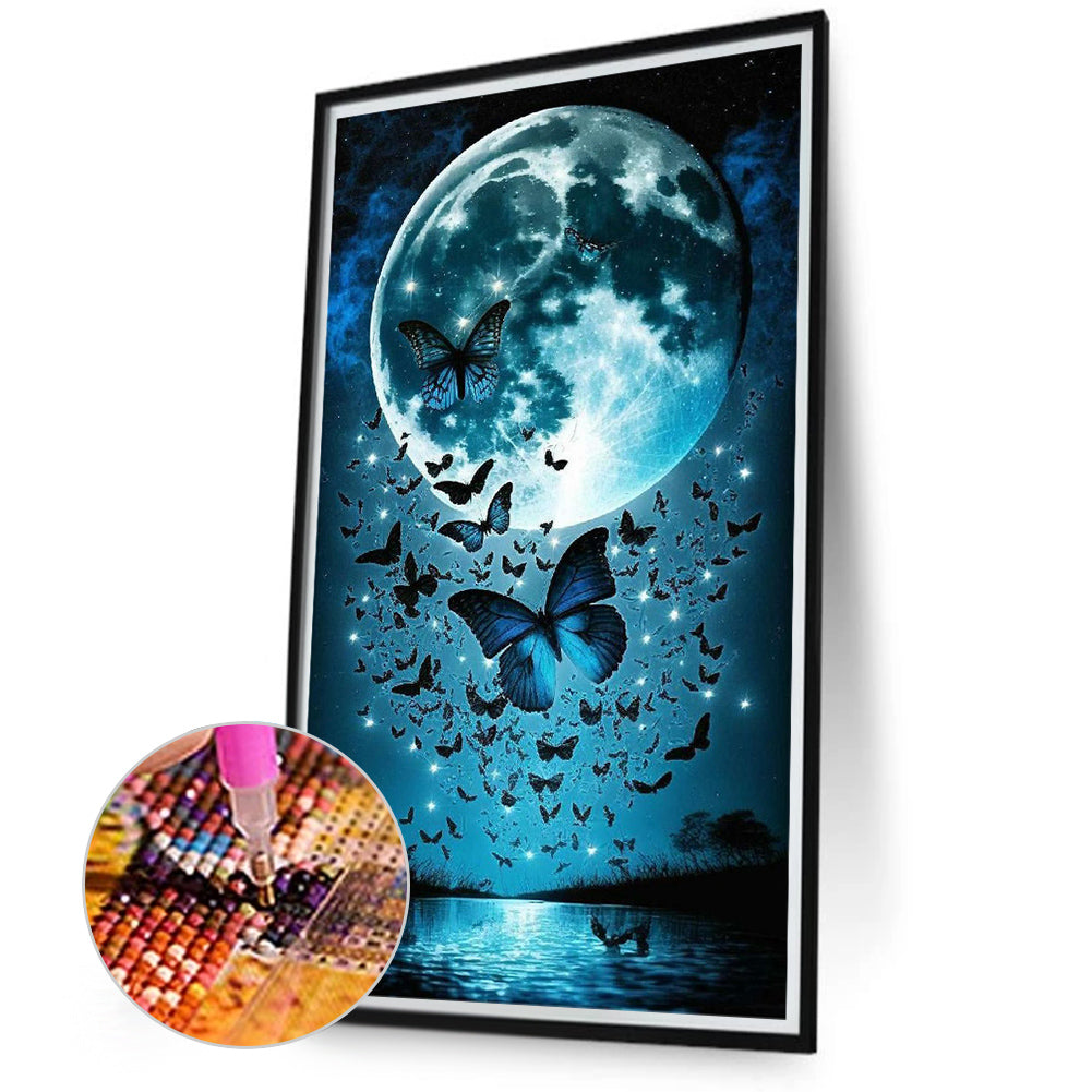 Moonlight Butterfly - Full Round Drill Diamond Painting 40*70CM