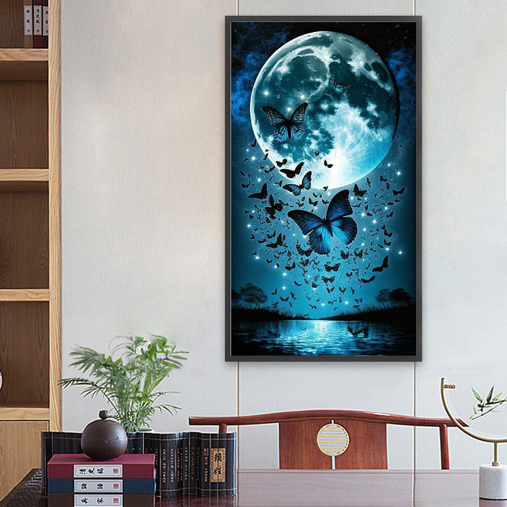 Moonlight Butterfly - Full Round Drill Diamond Painting 40*70CM