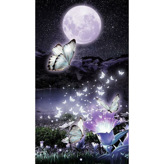 Moonlight Butterfly - Full Round Drill Diamond Painting 40*70CM